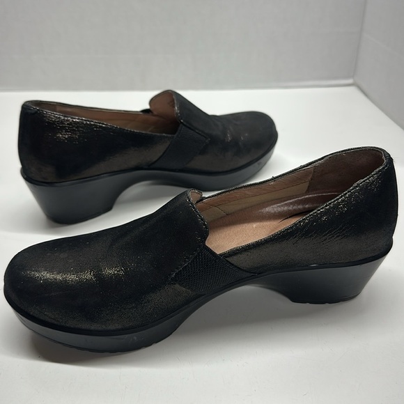 Dansko Jessica Clogs Shoes Casual Slip On Suede Metallic Black Bronze Size 39 9 - Picture 5 of 11